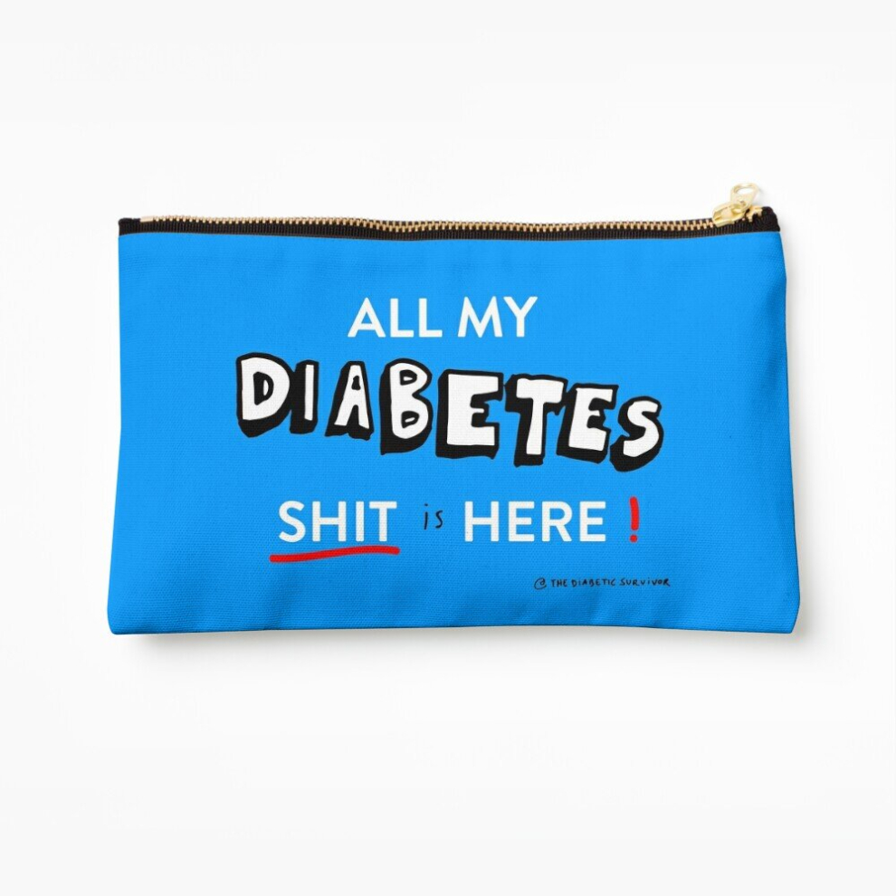 Whibos Makeup Bag Diabetes: All My Diabetes Shit Is Here Cosmetic Organizer Tyvek Paper Bags Zipper Pouch