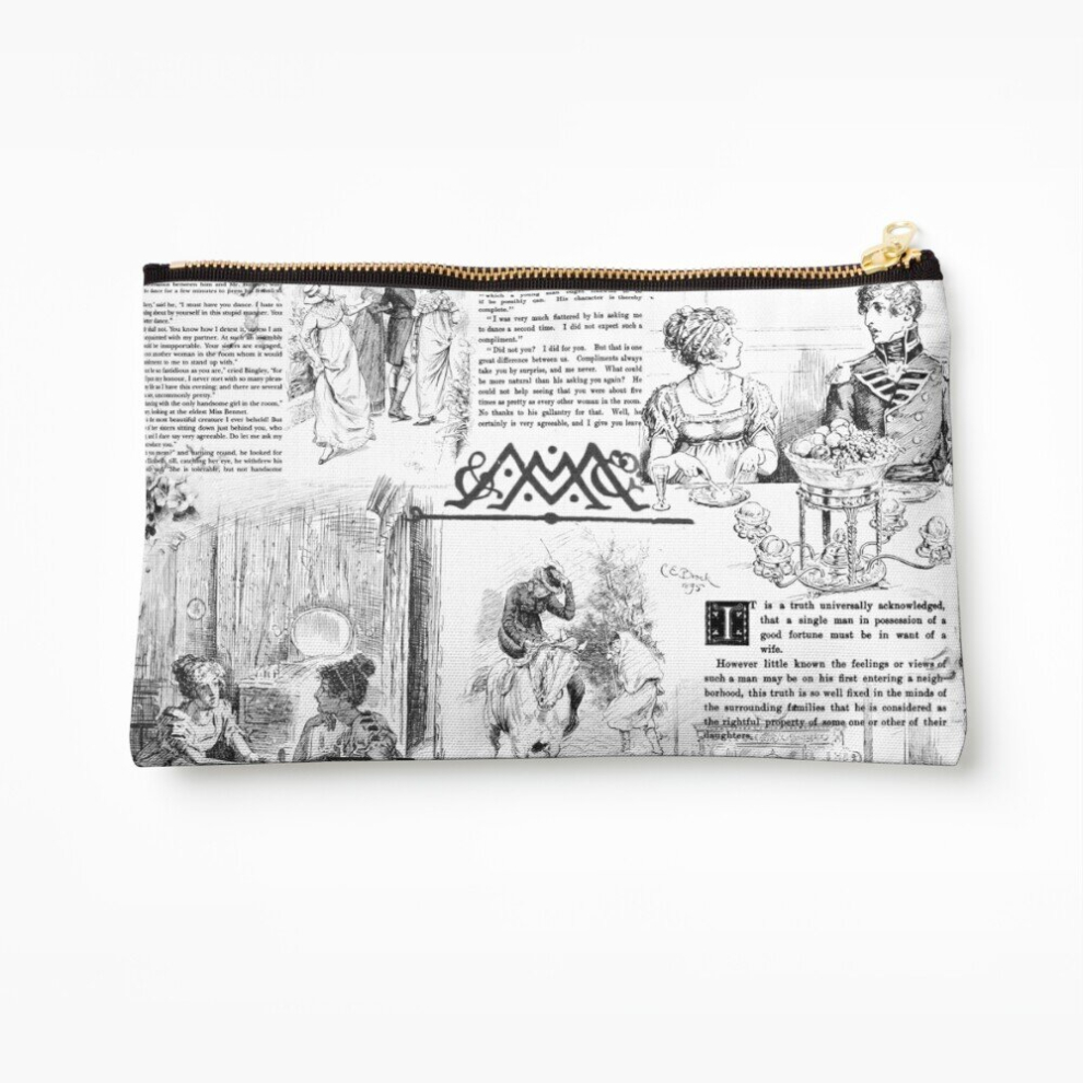 Whibos Makeup Bag Pride And Prejudice - Pages Cosmetic Organizer Tyvek Paper Bags Zipper Pouch