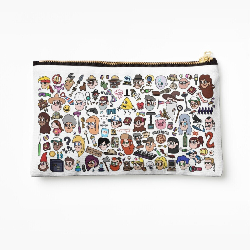 Whibos Makeup Bag Gravity Falls Doodle Cosmetic Organizer Tyvek Paper Bags Zipper Pouch