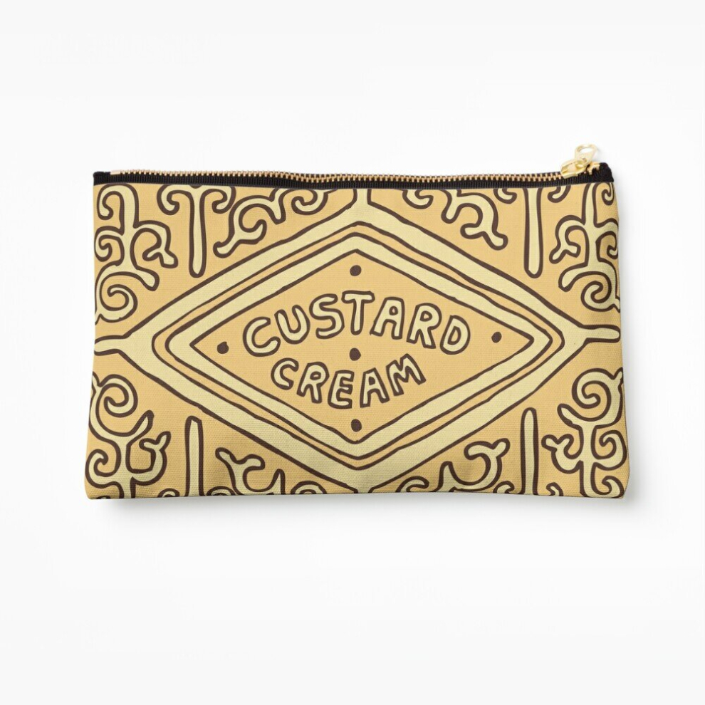 Whibos Cream Makeup Bag Custard British Biscuit Cosmetic Organizer Tyvek Paper Bags Zipper Pouch