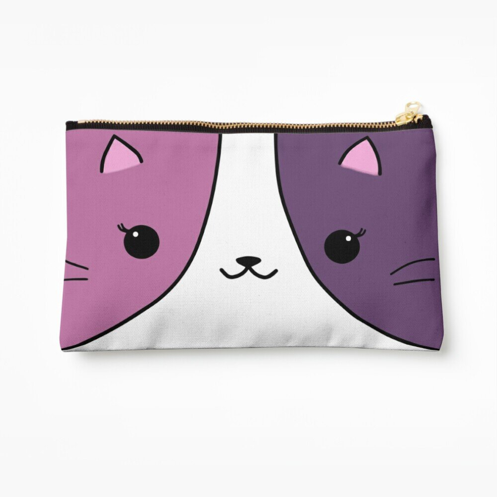 Whibos Pink/Purple Makeup Bag Aphmau Cat And Cosmetic Organizer Tyvek Paper Bags Zipper Pouch