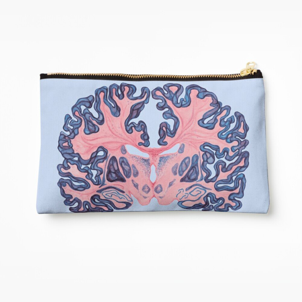 Whibos Makeup Bag Gyri And Swirls Of Human Brain Cosmetic Organizer Tyvek Paper Bags Zipper Pouch