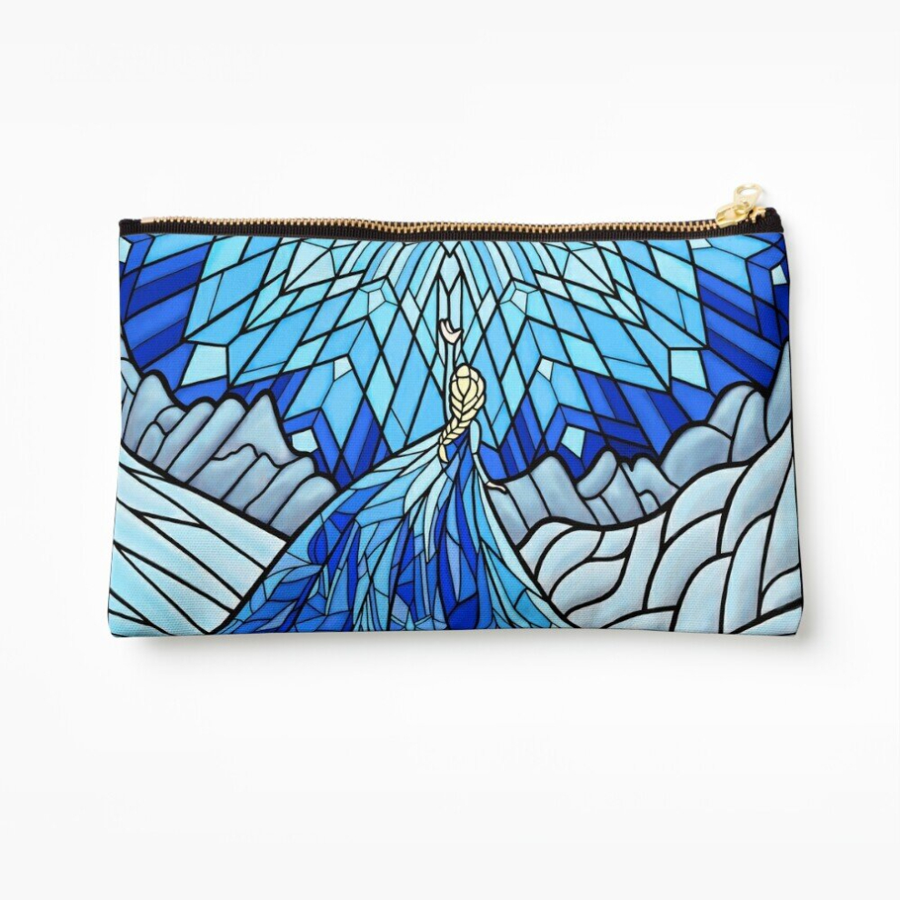Whibos Makeup Bag Frozen Fractals In The Stained Glass Window Cosmetic Organizer Tyvek Paper Bags Zipper Pouch