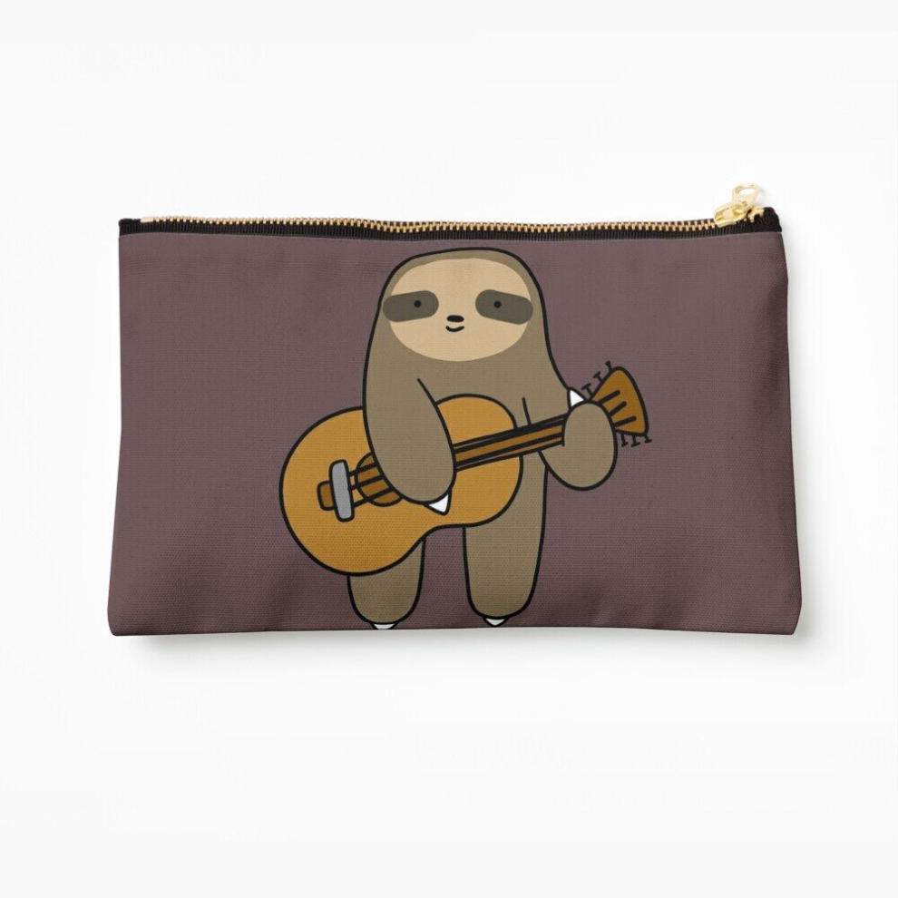 Whibos Makeup Bag Guitar Sloth Cosmetic Organizer Tyvek Paper Bags Zipper Pouch