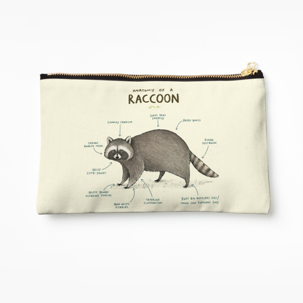 Whibos Makeup Bag Anatomy Of A Raccoon Cosmetic Organizer Tyvek Paper Bags Zipper Pouch