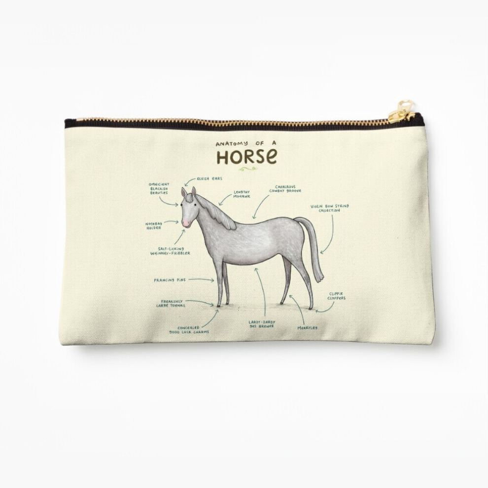 Whibos Makeup Bag Anatomy Of A Horse Cosmetic Organizer Tyvek Paper Bags Zipper Pouch