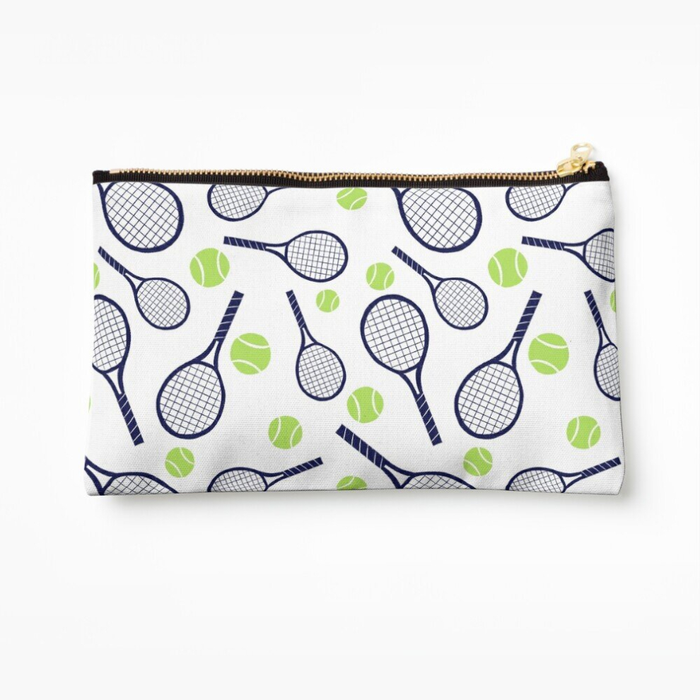 Whibos Makeup Bag Tennis Racket And Ball Cosmetic Organizer Tyvek Paper Bags Zipper Pouch