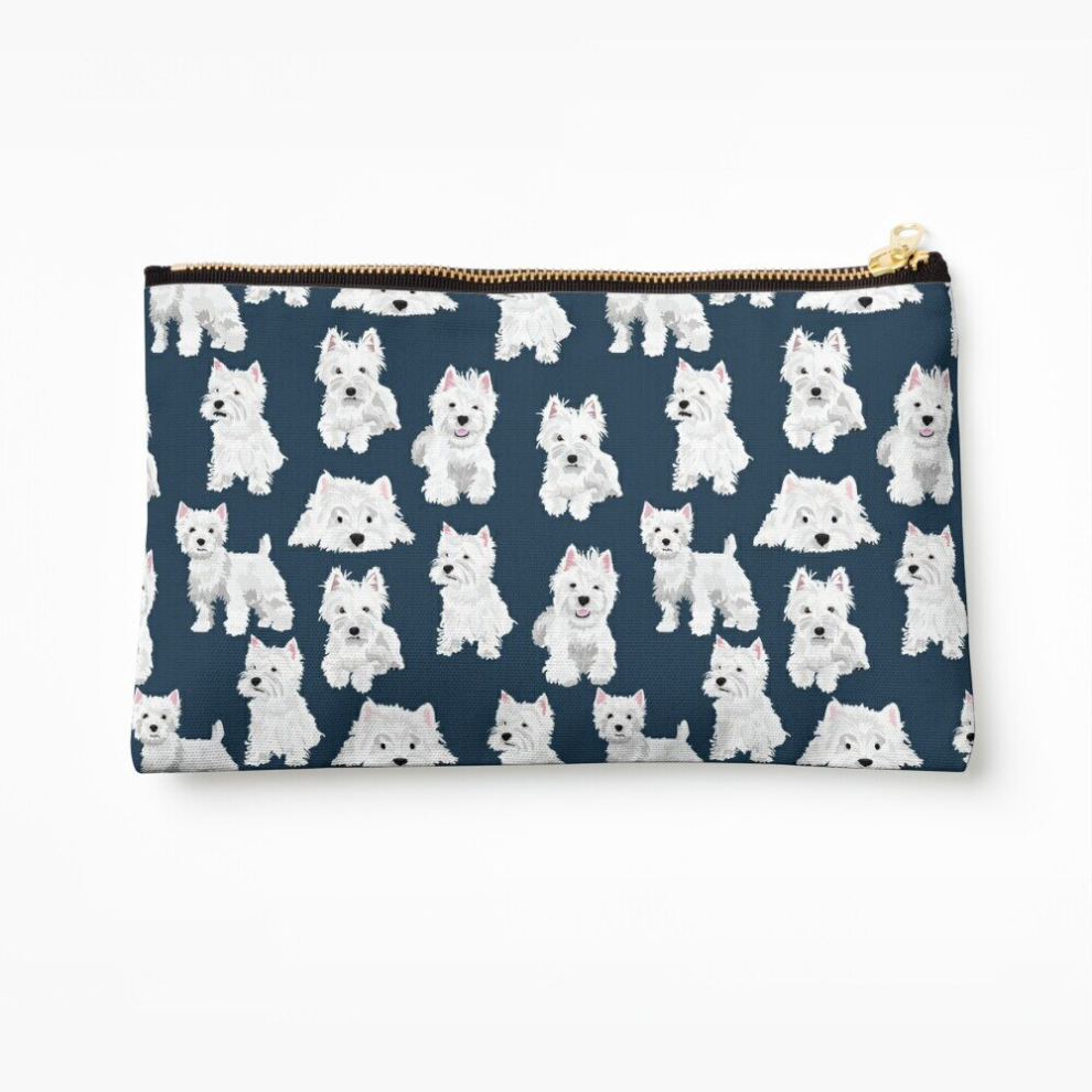 Whibos Makeup Bag Westie Cosmetic Organizer Tyvek Paper Bags Zipper Pouch
