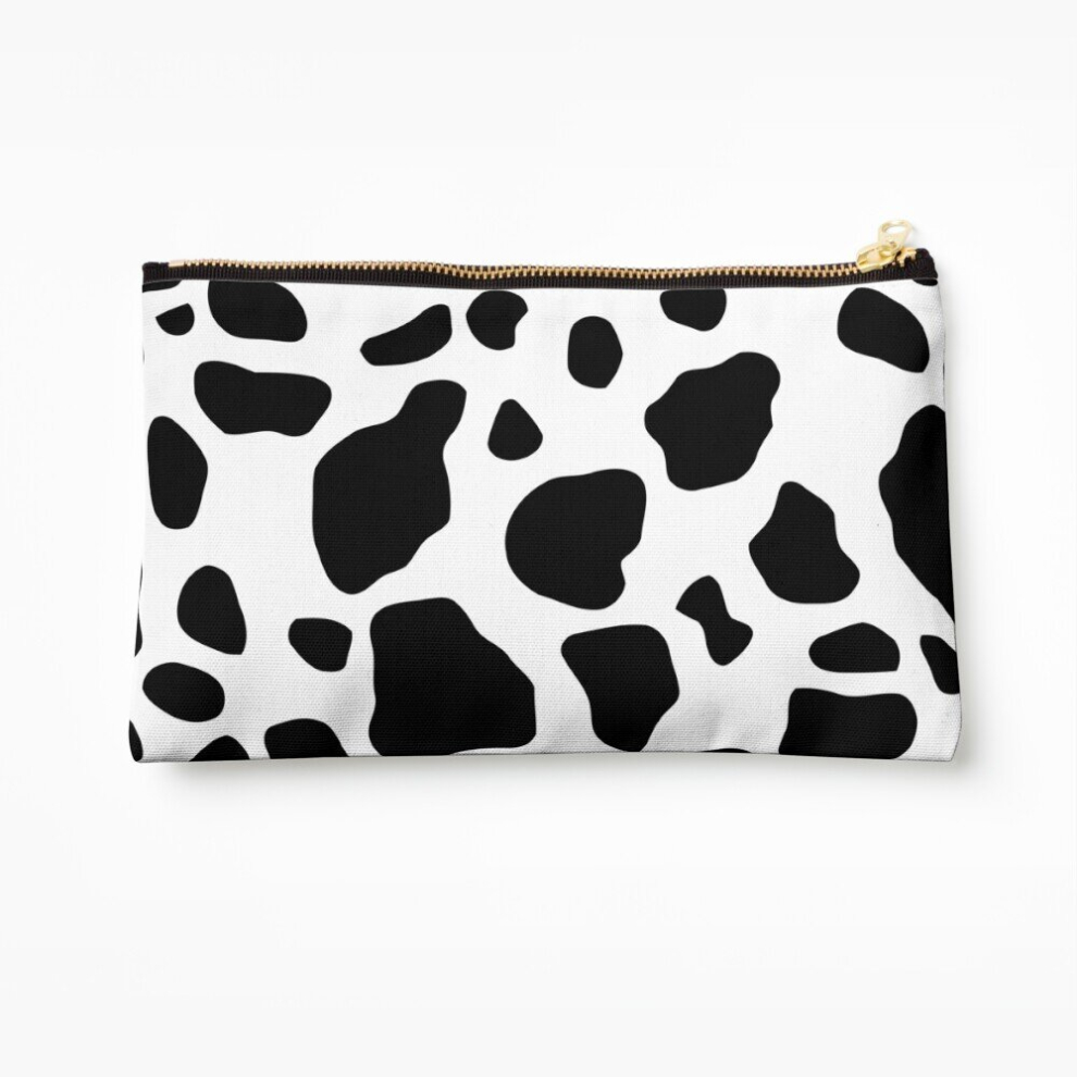 Whibos Makeup Bag Cow Print Cosmetic Organizer Tyvek Paper Bags Zipper Pouch