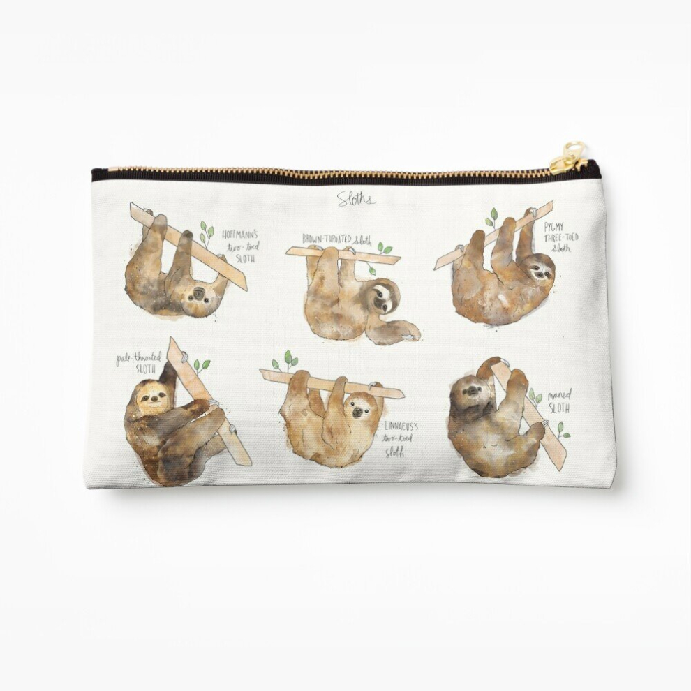 Whibos Makeup Bag Sloths Cosmetic Organizer Tyvek Paper Bags Zipper Pouch
