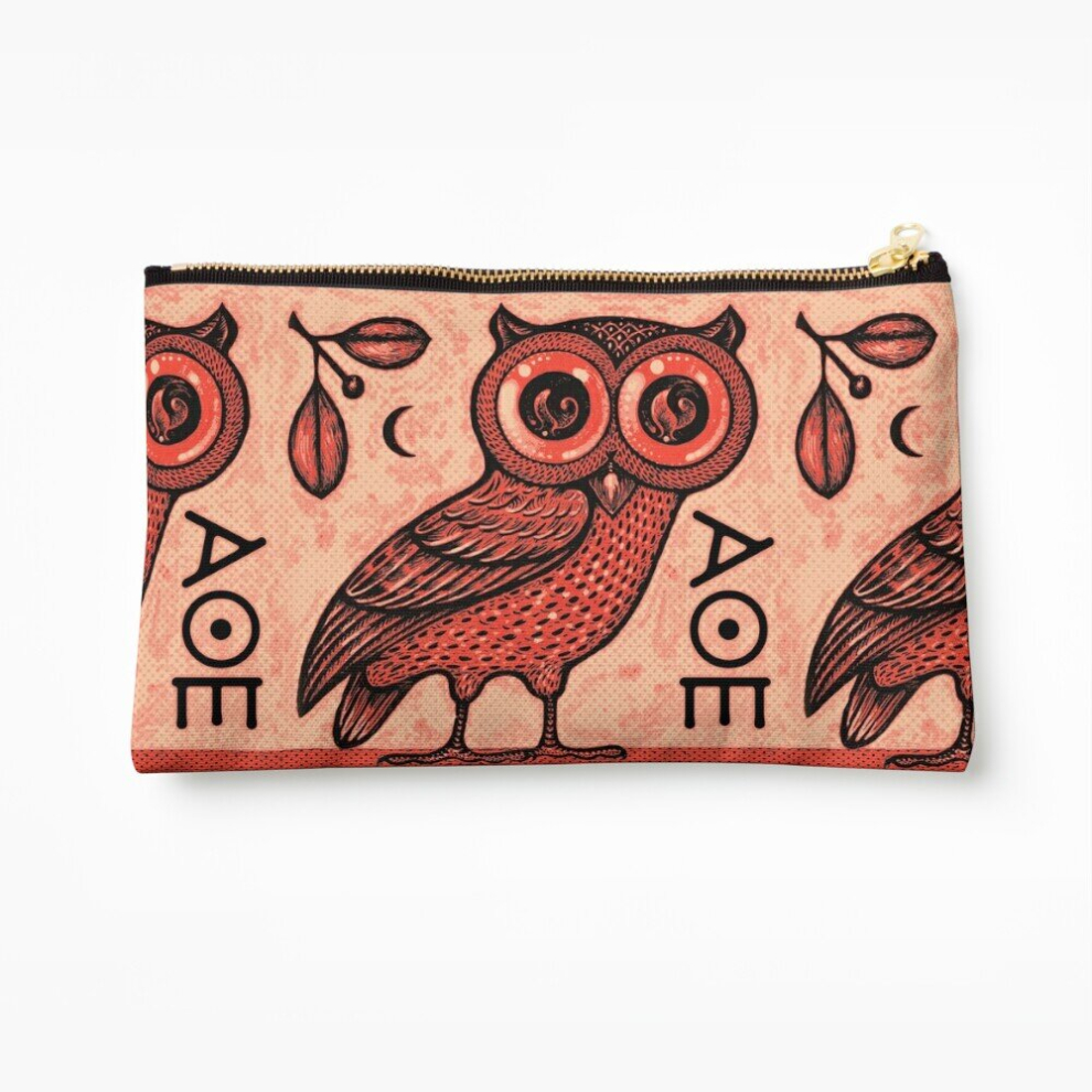 Whibos Makeup Bag Athena's Owl Cosmetic Organizer Tyvek Paper Bags Zipper Pouch