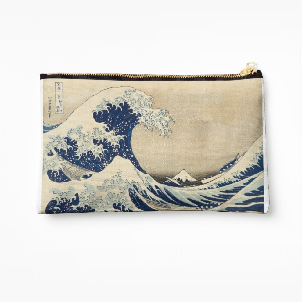Whibos Makeup Bag Japanese Tsunami Cosmetic Organizer Tyvek Paper Bags Zipper Pouch
