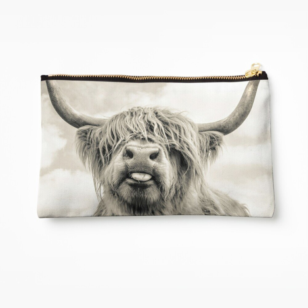 Whibos Makeup Bag Cheeky Highland Cow Cosmetic Organizer Tyvek Paper Bags Zipper Pouch
