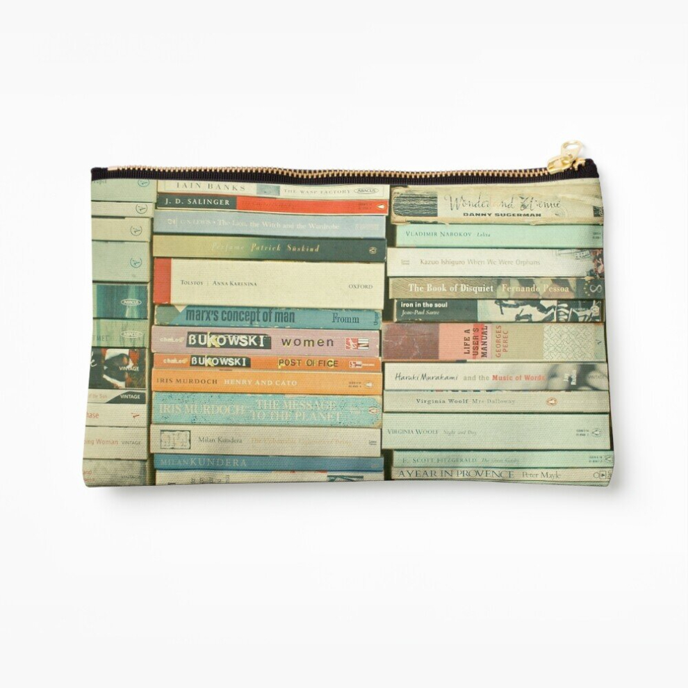 Whibos Makeup Bag Bookworm Cosmetic Organizer Tyvek Paper Bags Zipper Pouch