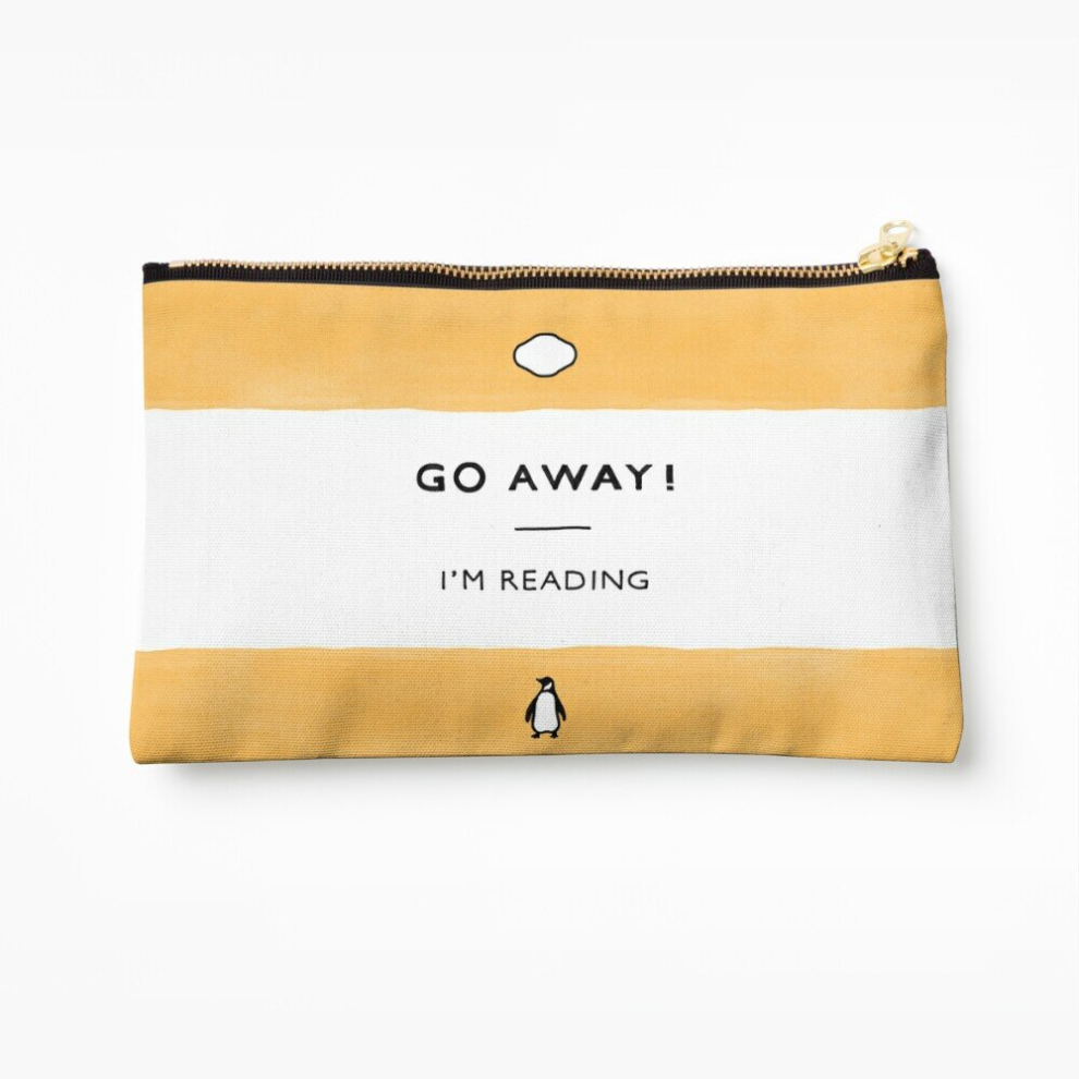 Whibos Makeup Bag Go Away! I'm Reading - Penguin Book - Book Lover, Book Quote Cosmetic Organizer Tyvek Paper Bags Zipper Pouch