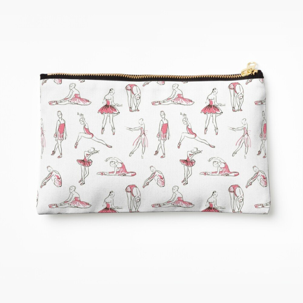 Whibos Makeup Bag Ballerina Standing In A Pose Seamless Pattern Cosmetic Organizer Tyvek Paper Bags Zipper Pouch