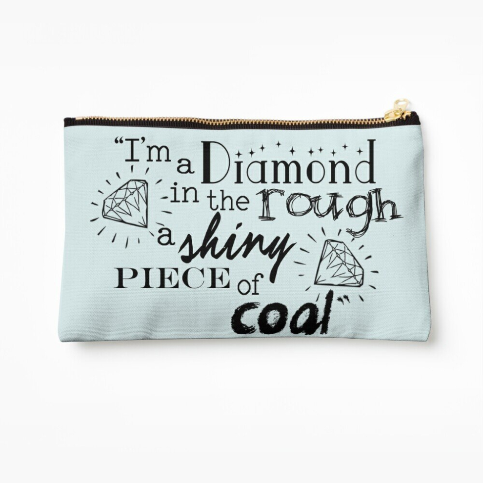 Whibos Coal Makeup Bag "I'm A Diamond In The Rough A Shiny Piece Of " Cosmetic Organizer Tyvek Paper Bags Zipper Pouch