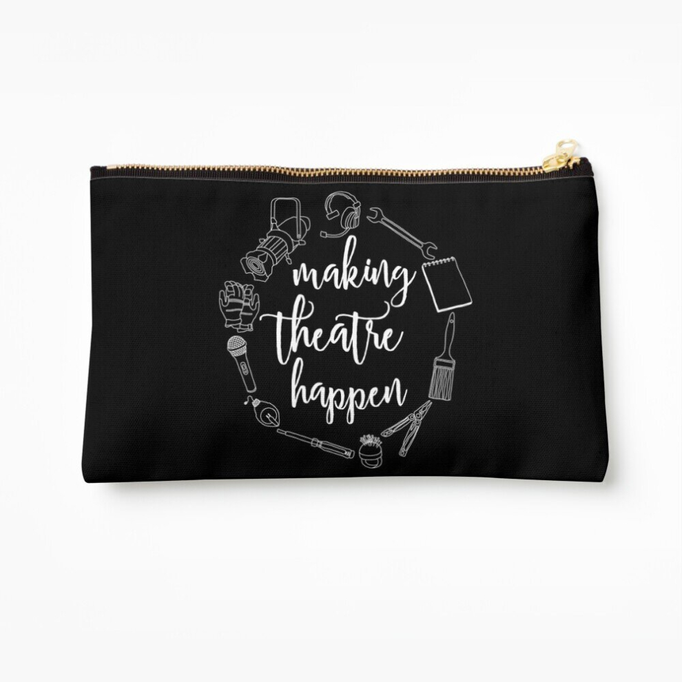 Whibos Makeup Bag Making Theatre Happen - Technical Theatre Cosmetic Organizer Tyvek Paper Bags Zipper Pouch