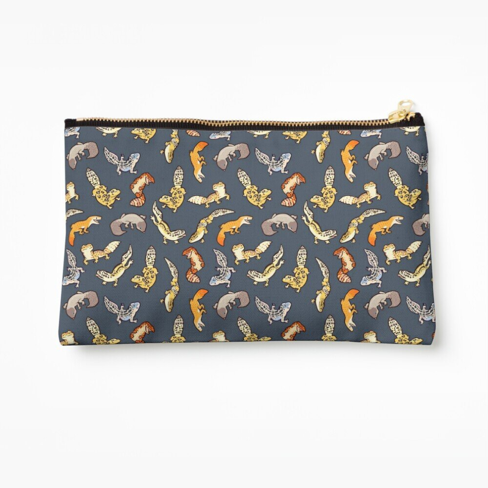 Whibos Dark/Grey Makeup Bag Chub Geckos In Cosmetic Organizer Tyvek Paper Bags Zipper Pouch