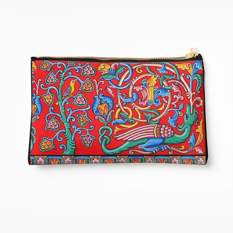 Whibos Makeup Bag Medieval Dragon Cosmetic Organizer Tyvek Paper Bags Zipper Pouch
