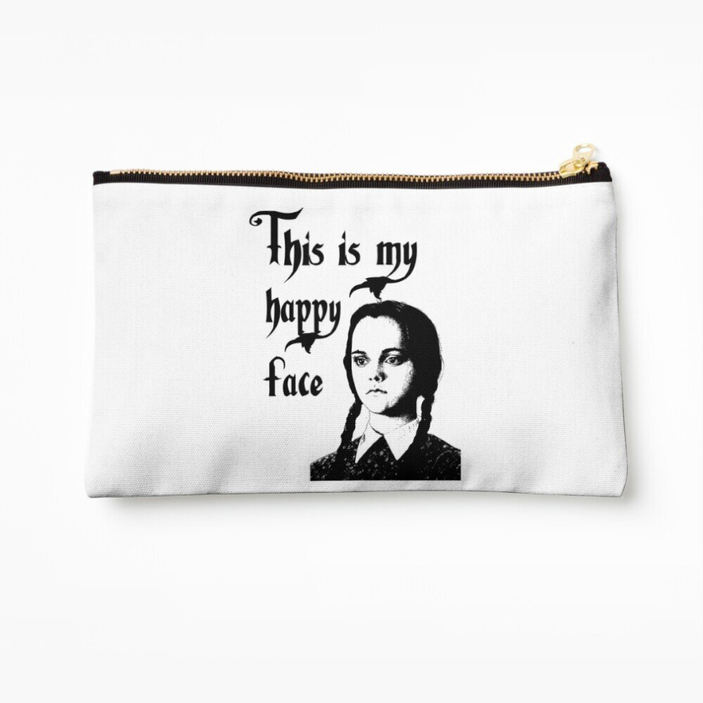 Whibos Makeup Bag Wednesday Addams - This Is My Happy Face Cosmetic Organizer Tyvek Paper Bags Zipper Pouch