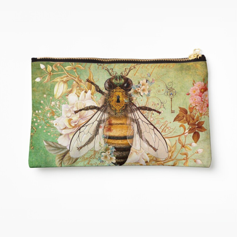 Whibos Makeup Bag Honey Bee True Cosmetic Organizer Tyvek Paper Bags Zipper Pouch