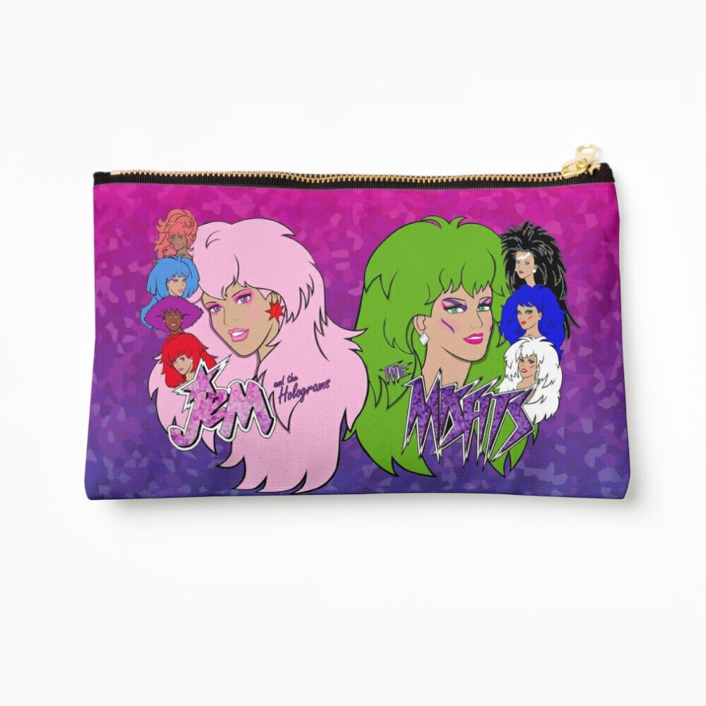 Whibos Makeup Bag Jem And The Holograms Vs The Misfits Cosmetic Organizer Tyvek Paper Bags Zipper Pouch