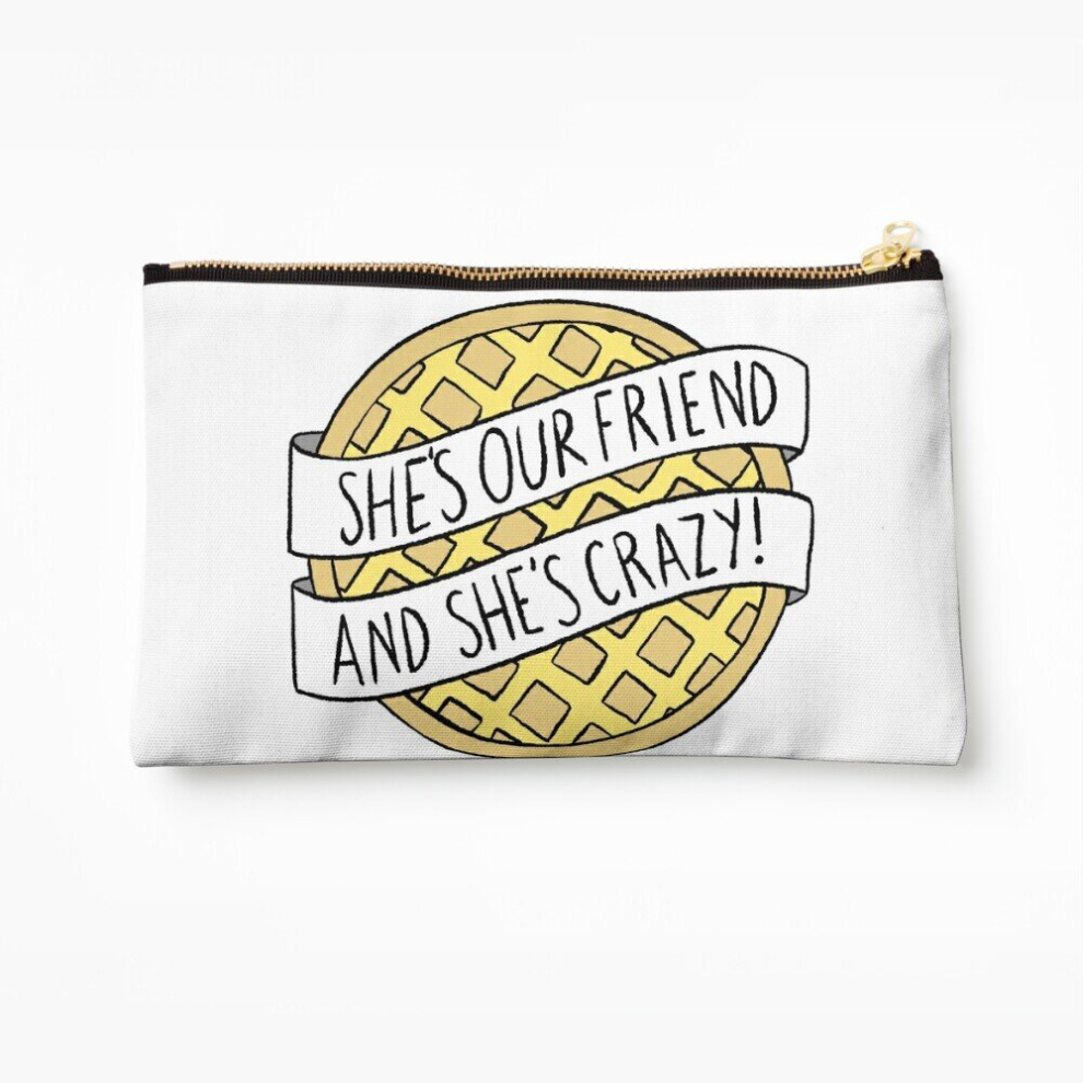 Whibos Makeup Bag "She's Our Friend, And She's Crazy!" / Stranger Things Cosmetic Organizer Tyvek Paper Bags Zipper Pouch
