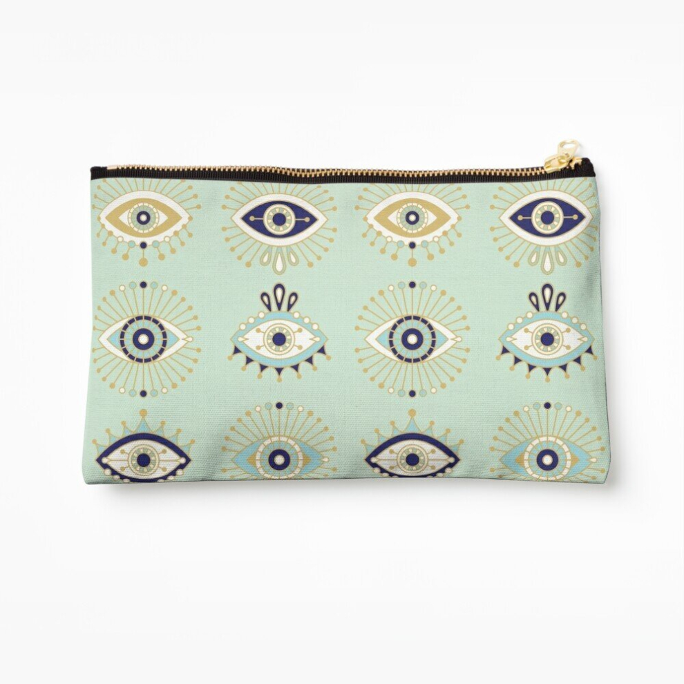 Whibos Makeup Bag Evil Eye Collection Cosmetic Organizer Tyvek Paper Bags Zipper Pouch