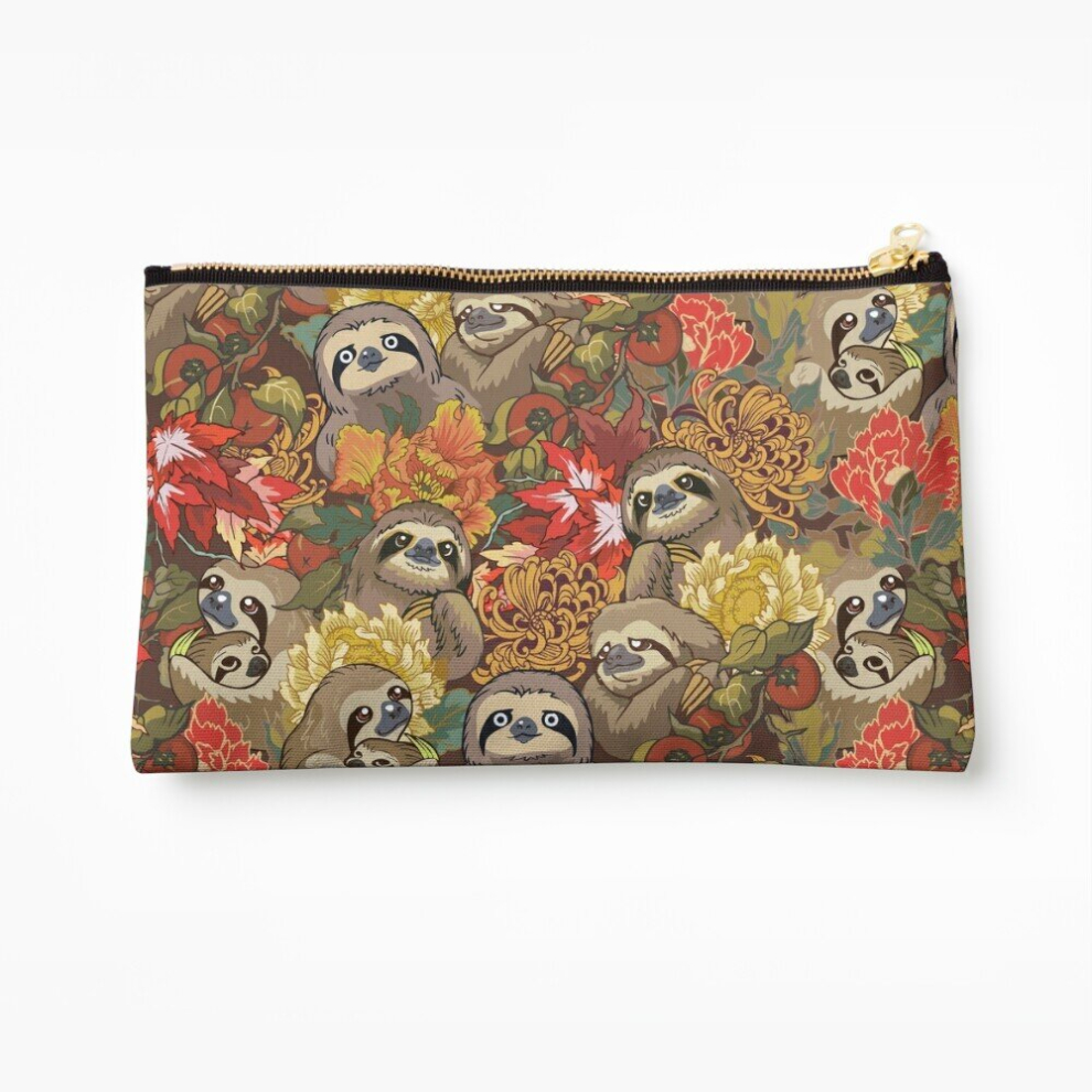 Whibos Makeup Bag Because Sloths Autumn Cosmetic Organizer Tyvek Paper Bags Zipper Pouch