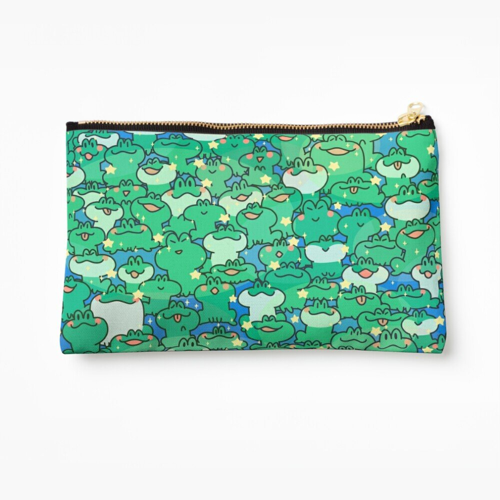 Whibos Makeup Bag Frog Party Cosmetic Organizer Tyvek Paper Bags Zipper Pouch