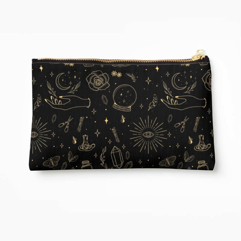 Whibos Black Makeup Bag High Vibe Witchy Things (Black) Cosmetic Organizer Tyvek Paper Bags Zipper Pouch