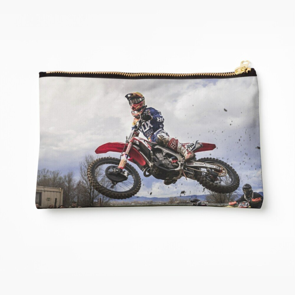 Whibos Makeup Bag Motocross Racer Grabbing Big Air Cosmetic Organizer Tyvek Paper Bags Zipper Pouch