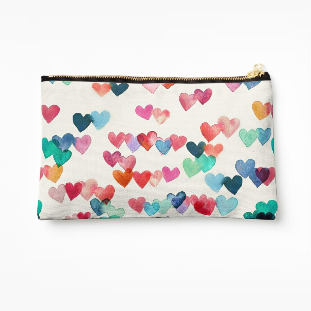 Whibos Makeup Bag Heart Connections - Watercolor Painting Cosmetic Organizer Tyvek Paper Bags Zipper Pouch