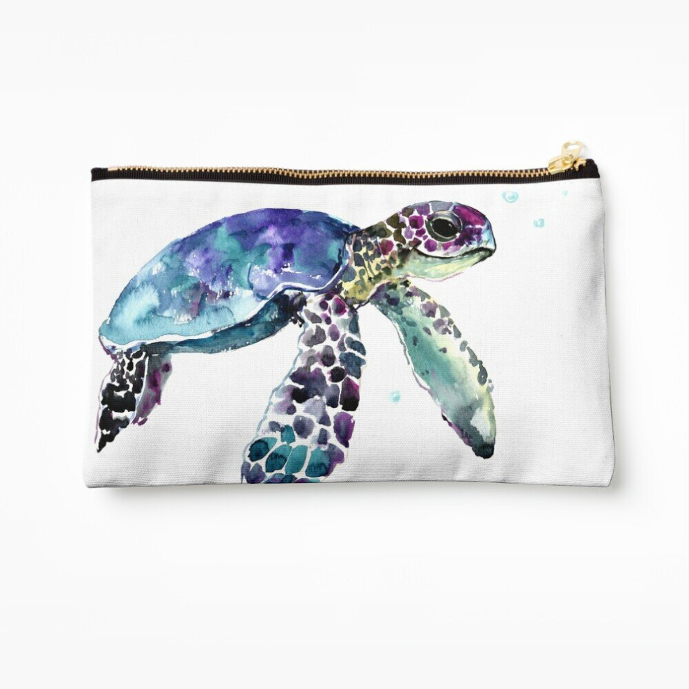 Whibos Makeup Bag Sea Turtle Cosmetic Organizer Tyvek Paper Bags Zipper Pouch