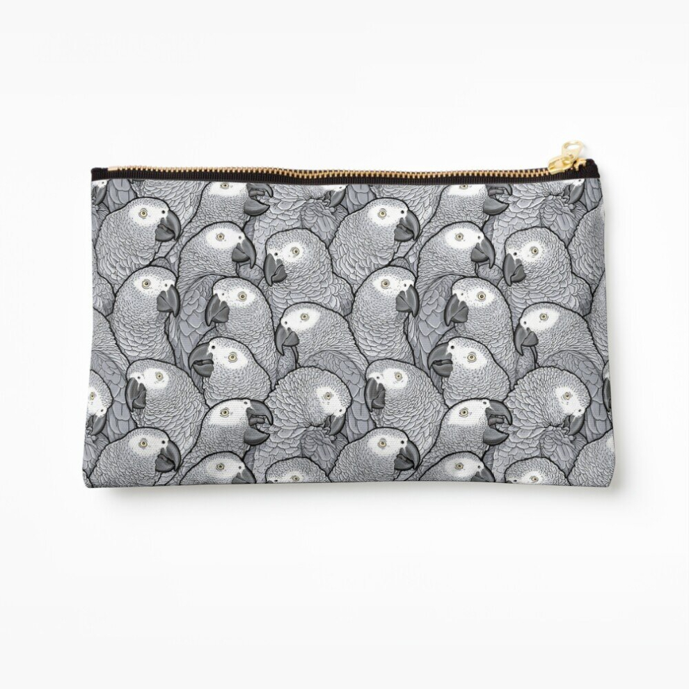 Whibos Grey Makeup Bag African Parrots Cosmetic Organizer Tyvek Paper Bags Zipper Pouch