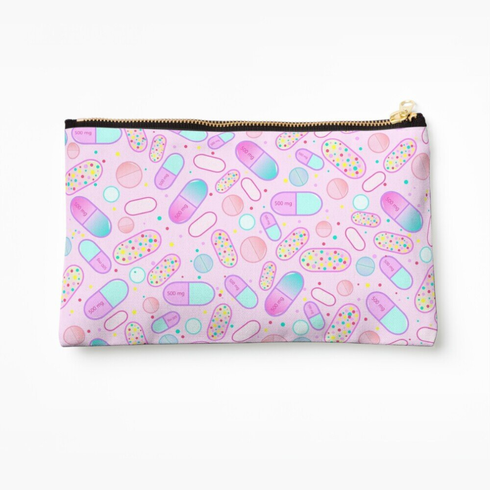 Whibos Makeup Bag Pastel Pills Cosmetic Organizer Tyvek Paper Bags Zipper Pouch