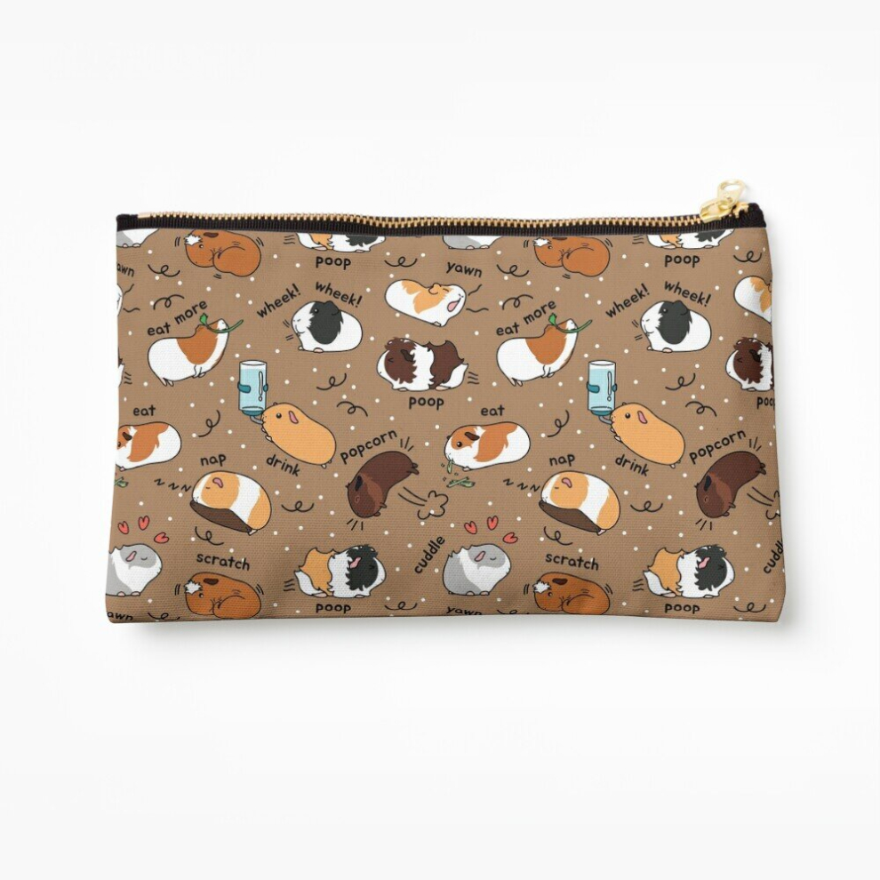 Whibos Brown Makeup Bag Guinea Pig Daily To-Do List - Cosmetic Organizer Tyvek Paper Bags Zipper Pouch