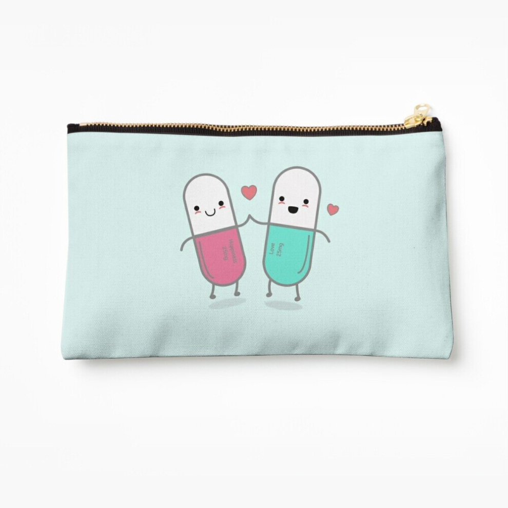 Whibos Makeup Bag Funny Happy Pills Cosmetic Organizer Tyvek Paper Bags Zipper Pouch