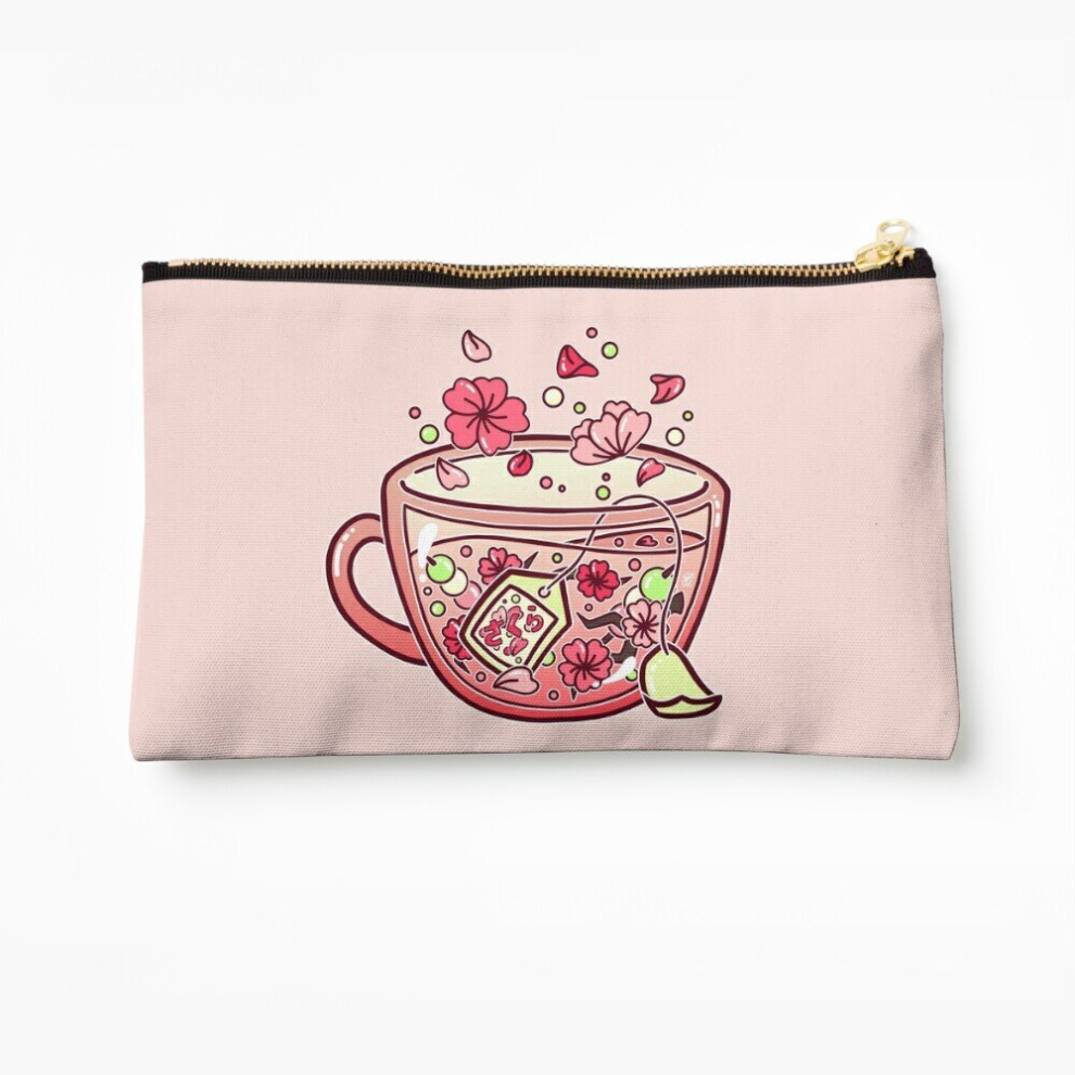 Whibos Makeup Bag Glass Sakura Tea Cosmetic Organizer Tyvek Paper Bags Zipper Pouch