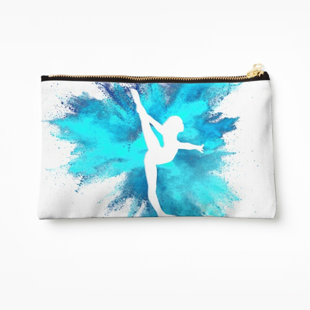 Whibos Blue Makeup Bag Gymnast Silhouette - Explosion Cosmetic Organizer Tyvek Paper Bags Zipper Pouch
