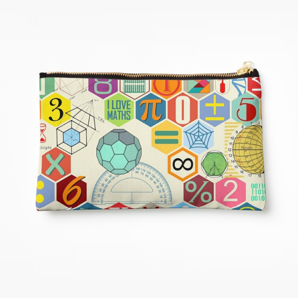 Whibos Makeup Bag Math! Cosmetic Organizer Tyvek Paper Bags Zipper Pouch