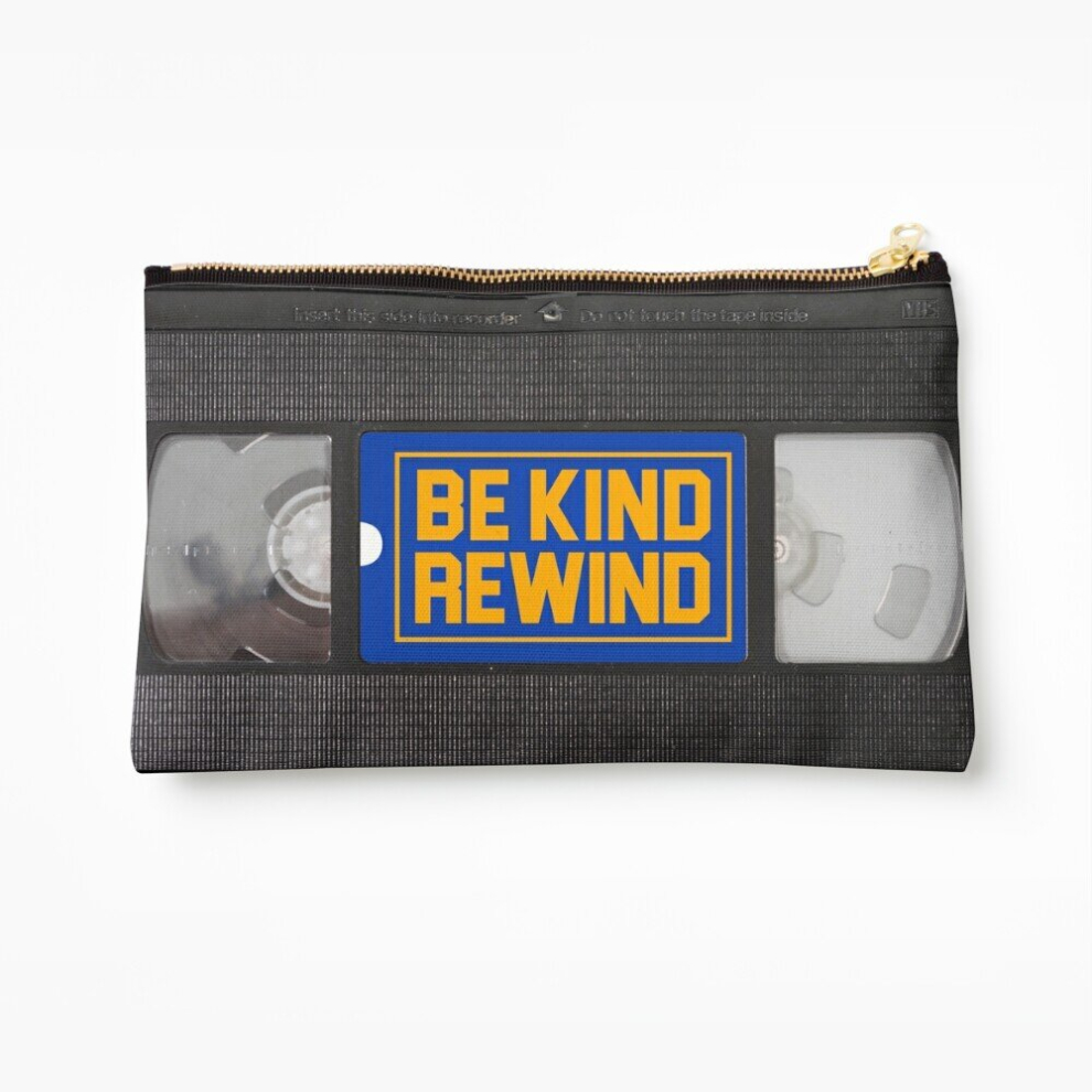 Whibos Makeup Bag Blockbuster Video Rental Vhs - Be Kind Rewinds Cosmetic Organizer Tyvek Paper Bags Zipper Pouch