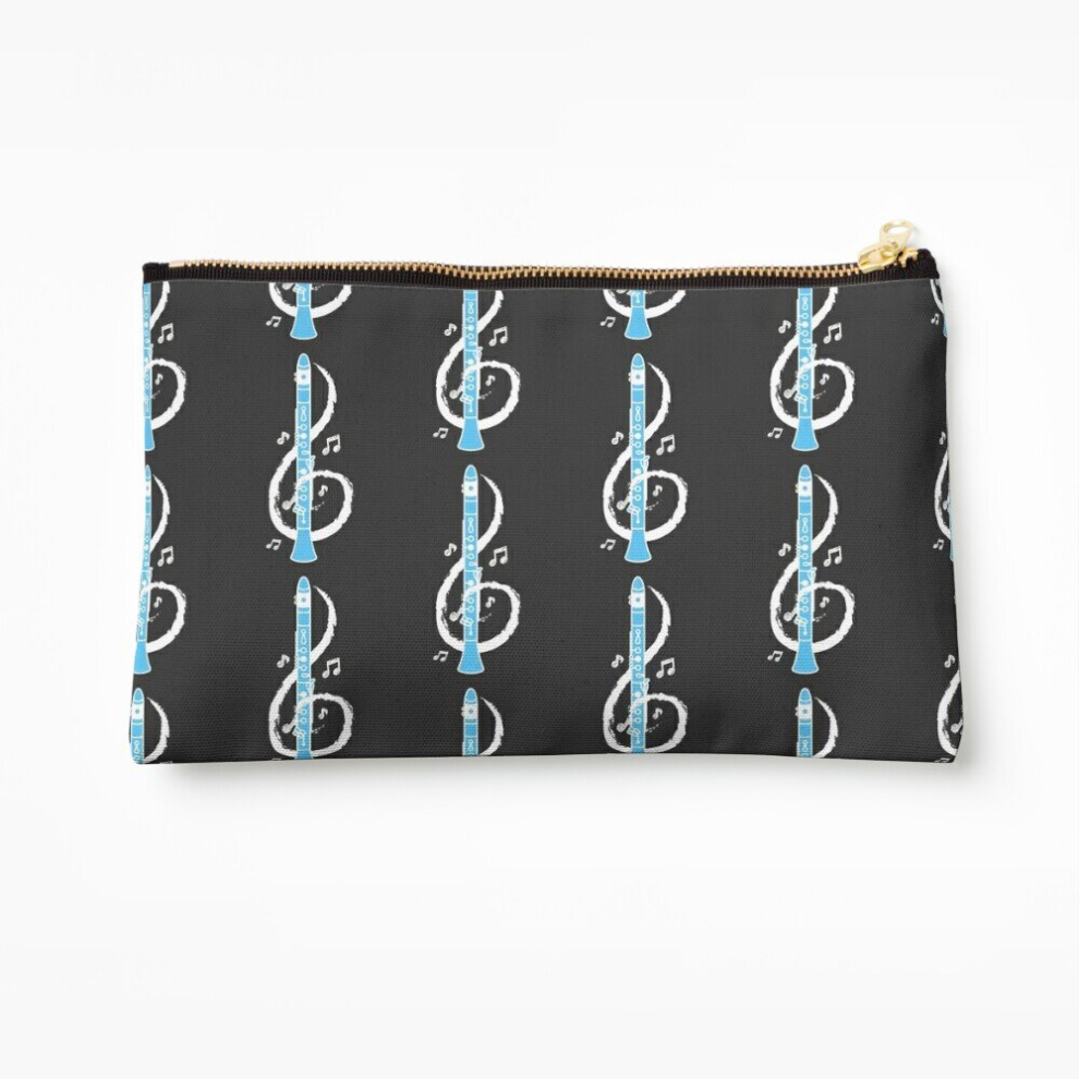 Whibos Makeup Bag Musical Clarinet Treble Clef Cosmetic Organizer Tyvek Paper Bags Zipper Pouch