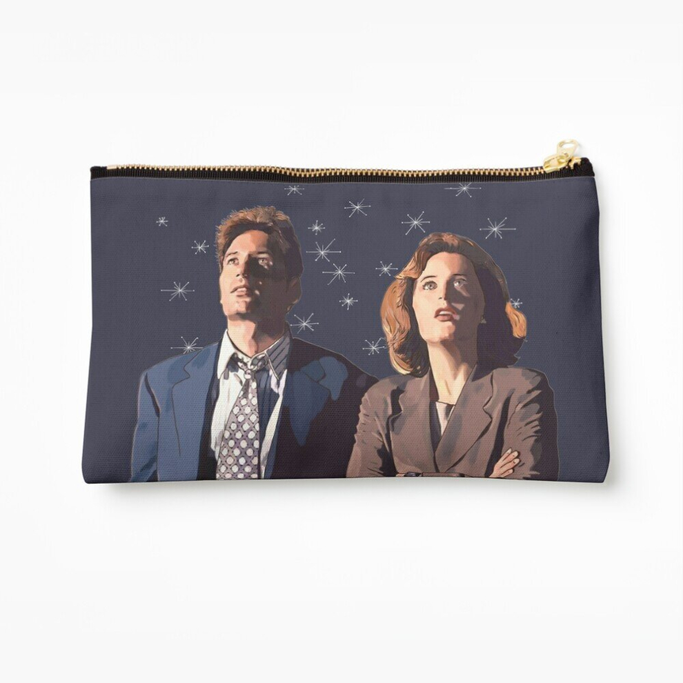 Whibos Makeup Bag The X Files Deep Throat Fox Mulder And Dana Scully Cosmetic Organizer Tyvek Paper Bags Zipper Pouch