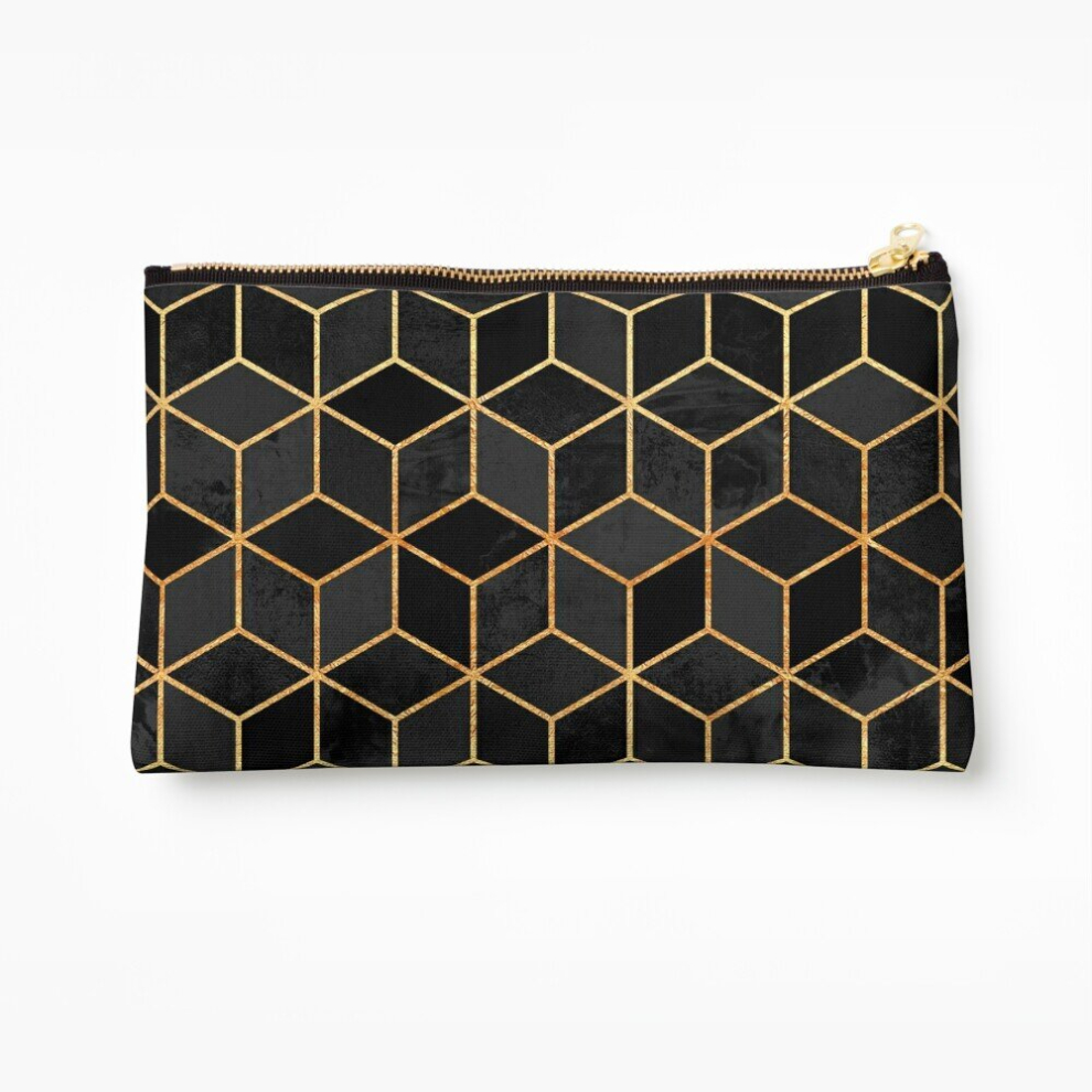 Whibos Black Makeup Bag Cubes Cosmetic Organizer Tyvek Paper Bags Zipper Pouch