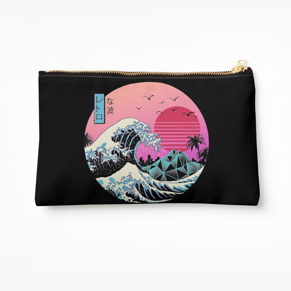 Whibos Makeup Bag The Great Retro Wave Cosmetic Organizer Tyvek Paper Bags Zipper Pouch