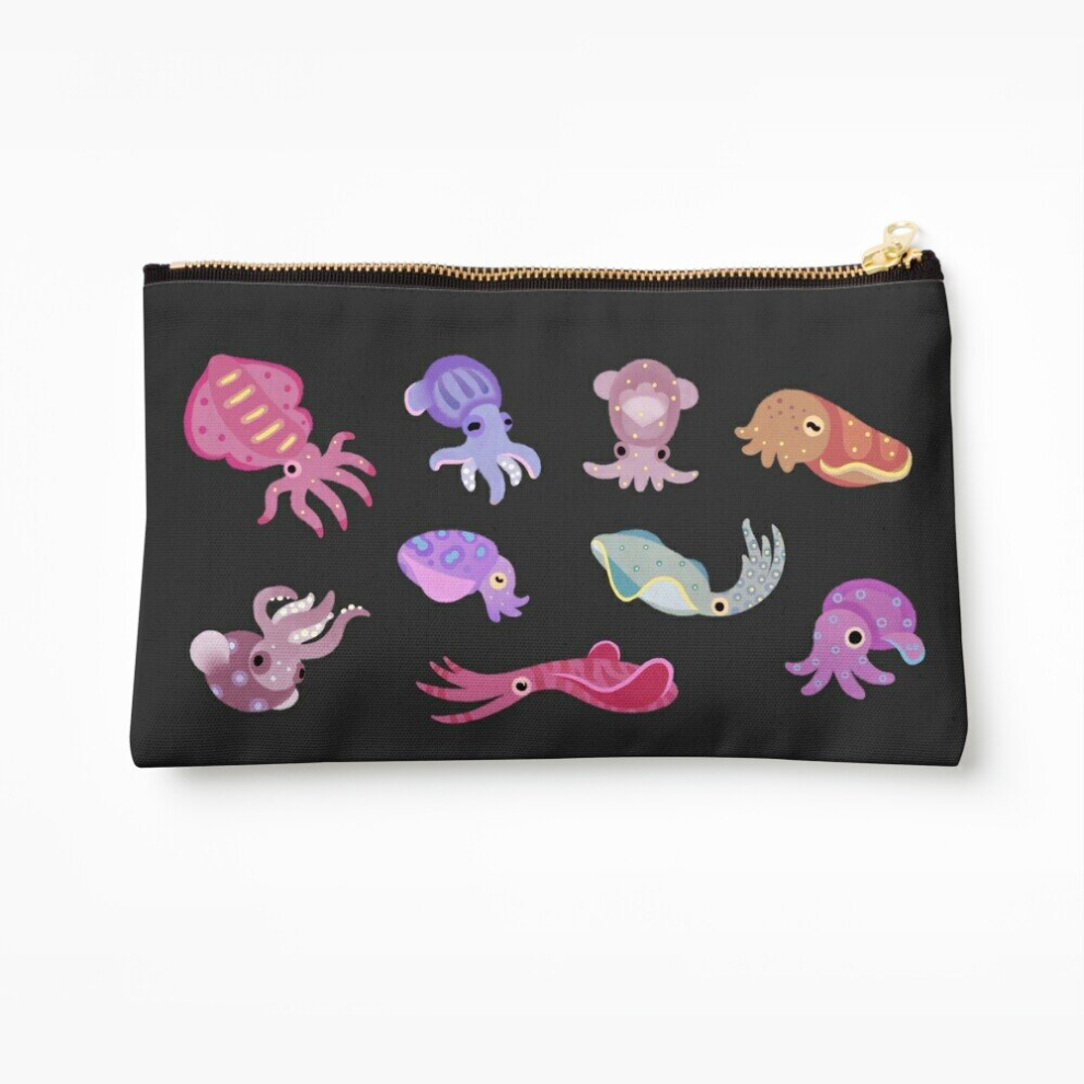 Whibos Makeup Bag Squids - Black Cosmetic Organizer Tyvek Paper Bags Zipper Pouch