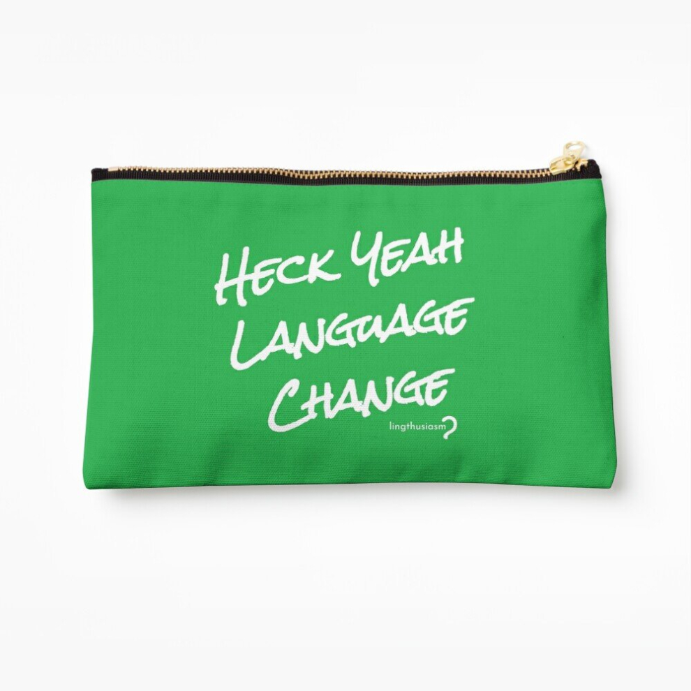 Whibos White/Green Makeup Bag Heck Yeah Language Change - Pouch In On Cosmetic Organizer Tyvek Paper Bags Zipper Pouch