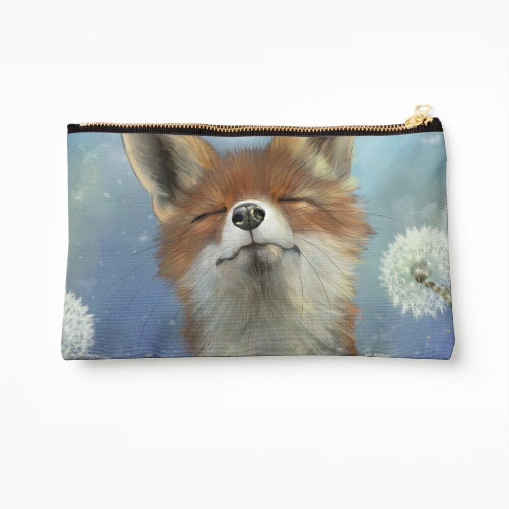 Whibos Makeup Bag Dandelion Fox Cosmetic Organizer Tyvek Paper Bags Zipper Pouch